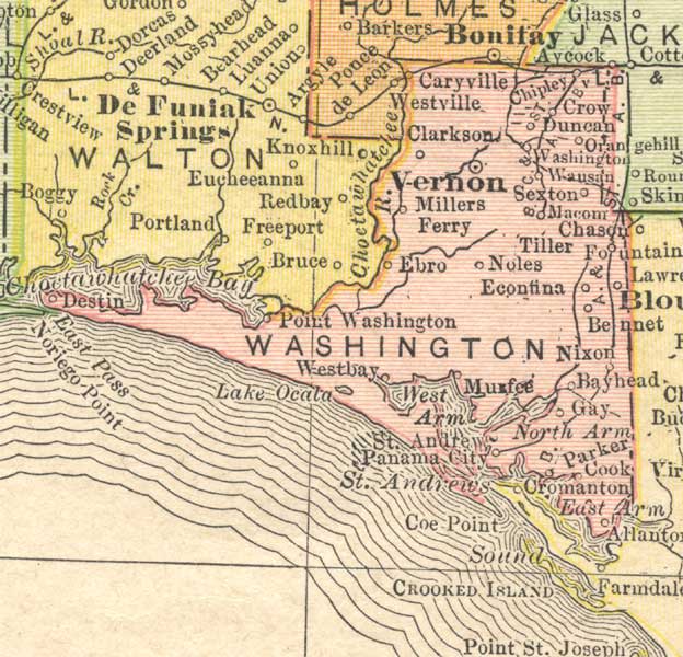 Map of Washington County, Florida, 1910