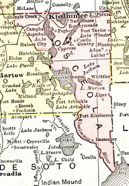 Map of Osceola County, Florida, 1911