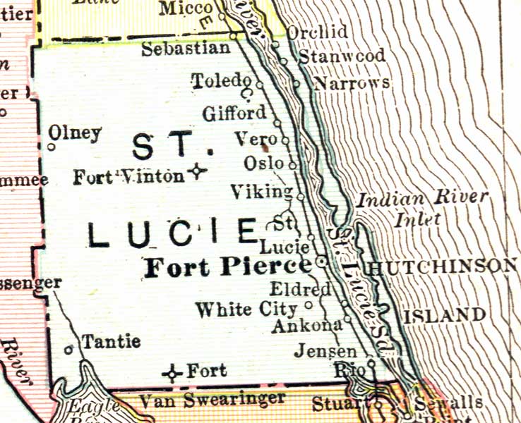 Map of St. Lucie County, Florida, 1911