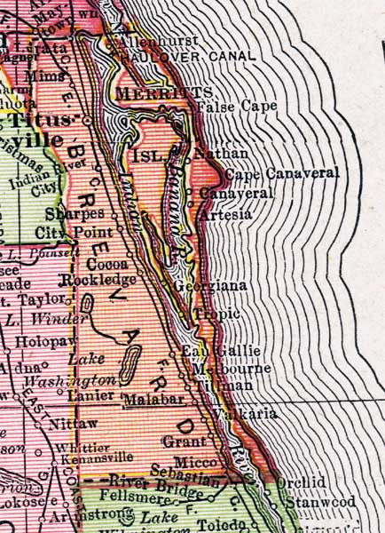 Map of Brevard County, Florida, 1917