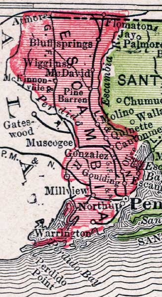 Map of Escambia County, Florida, 1917