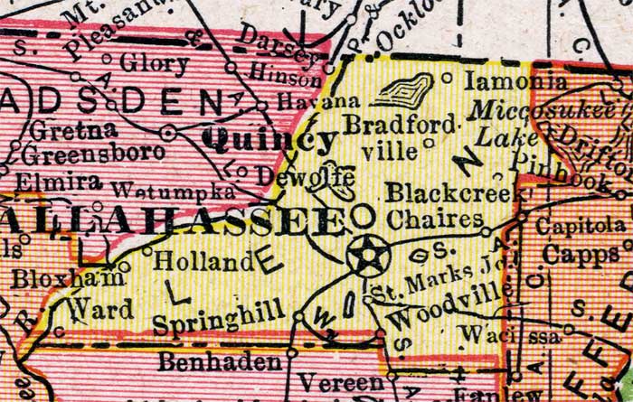 Map of Leon County, Florida, 1917