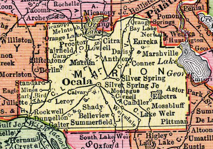 Map of Marion County, Florida, 1917