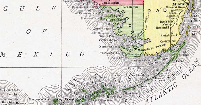 Map of Monroe County, Florida, 1917
