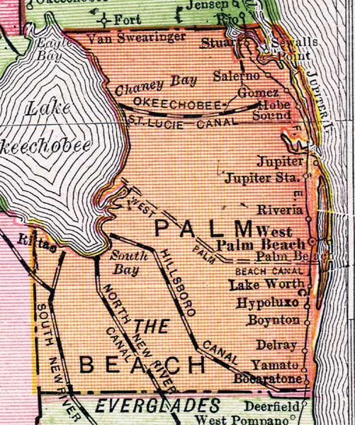 Map of Palm Beach County, Florida, 1917