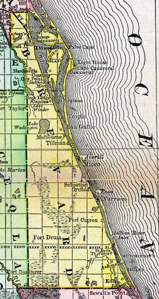 Map of Brevard County, Florida, 1888