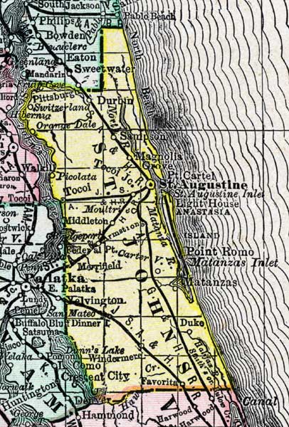 Map of St. Johns County, Florida, 1888