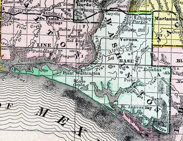Map of Washington County, Florida, 1888