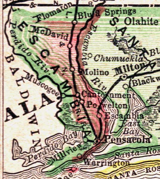 Map of Escambia County, Florida, 1894