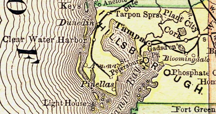 Map of Hillsborough County, Florida, 1894