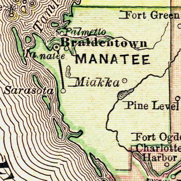 Map of Manatee County, Florida, 1894