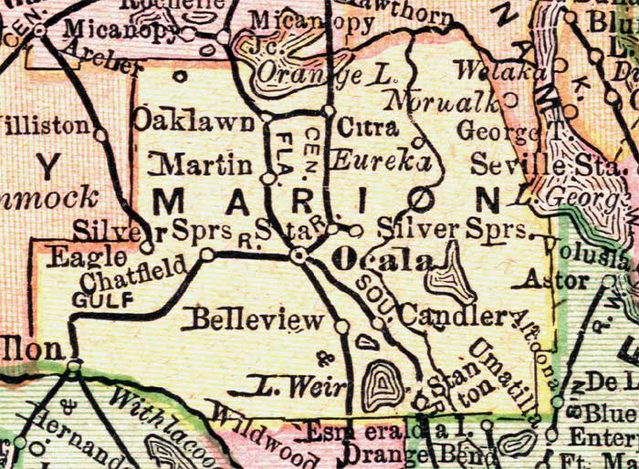 Map of Marion County, Florida, 1894