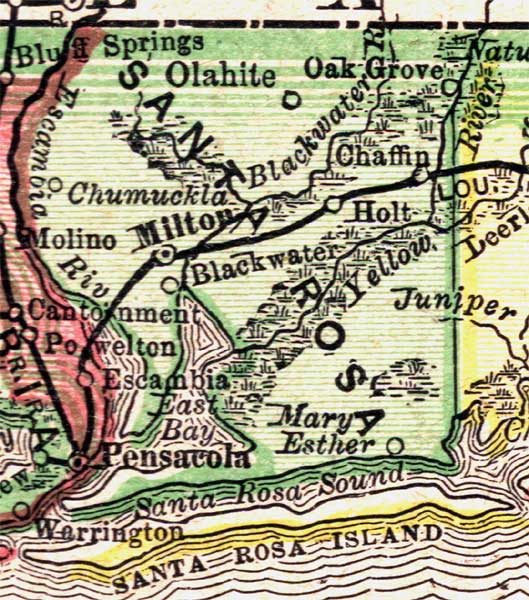 Map of Santa Rosa County, Florida, 1894