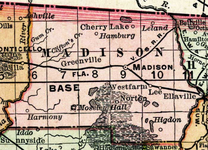 Map of Madison County, Florida, 1898