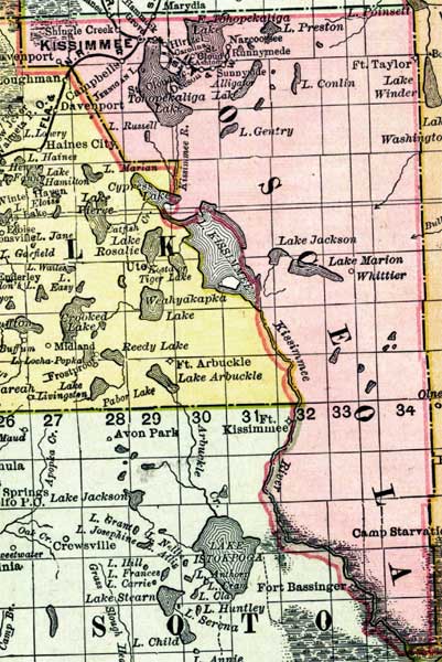 Map of Osceola County, Florida, 1898