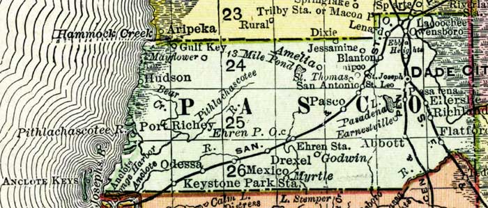 Map of Pasco County, Florida, 1898