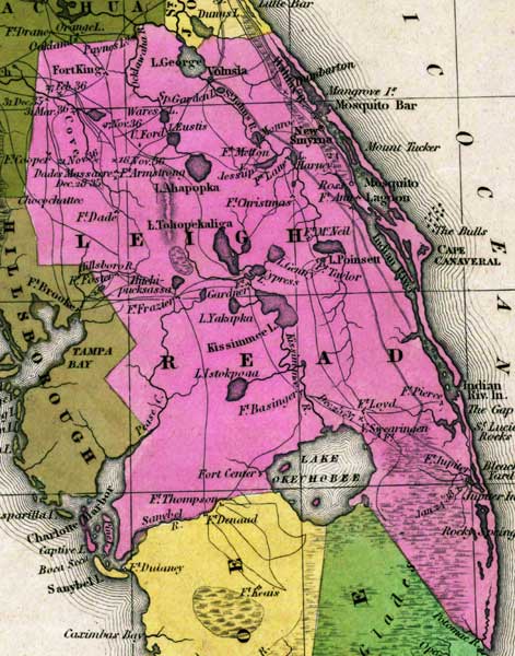 Map of Orange County, Florida, 1839