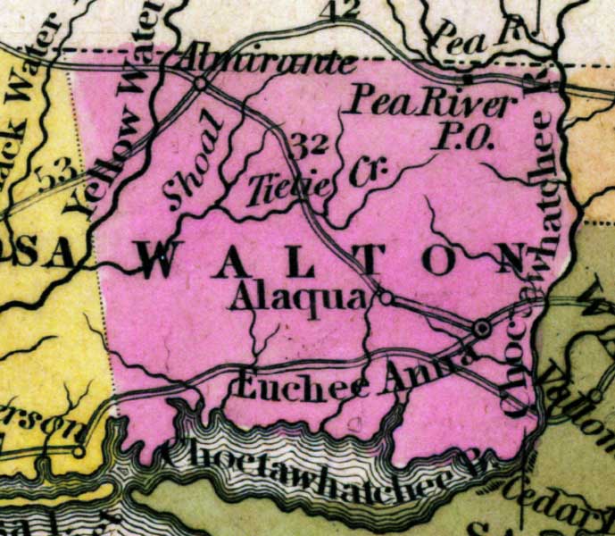 Map of Walton County, Florida, 1839