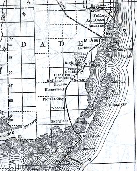 Map of Miami-Dade County, Florida, 1920