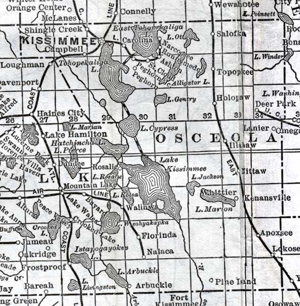 Map of Osceola County, Florida, 1920