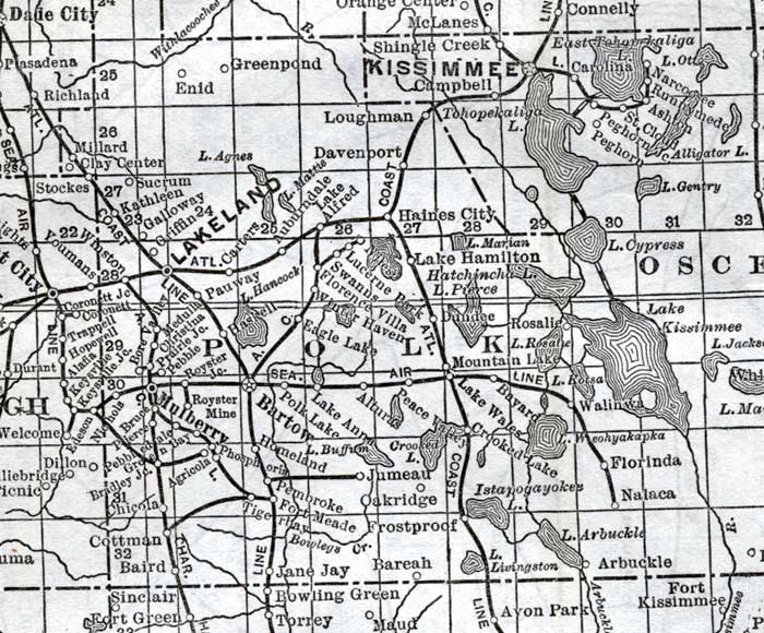 Map of Polk County, Florida, 1920