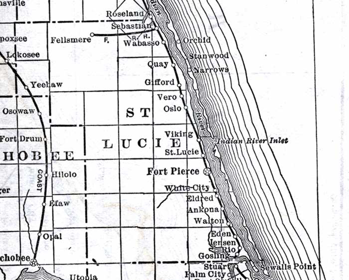 Map of St. Lucie County, Florida, 1920