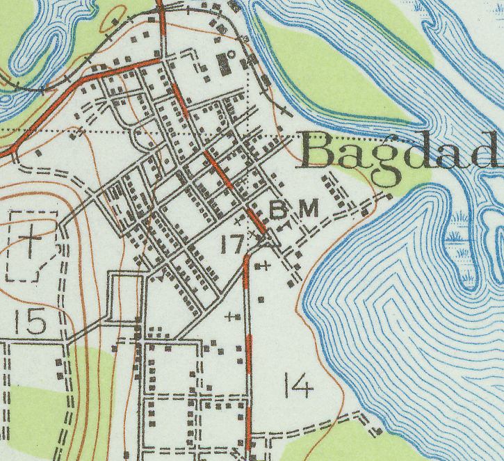 Map of Bagdad, Florida