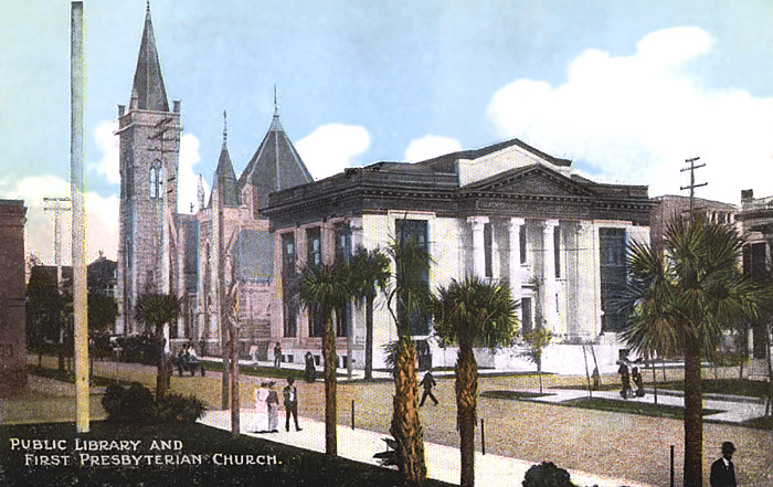  Public  Library and First Presbyterian church, Jacksonville, Florida