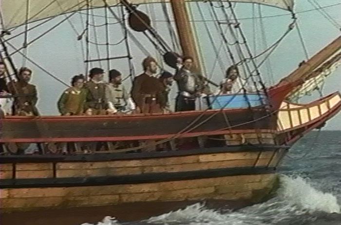 Spanish Explorers on a ship