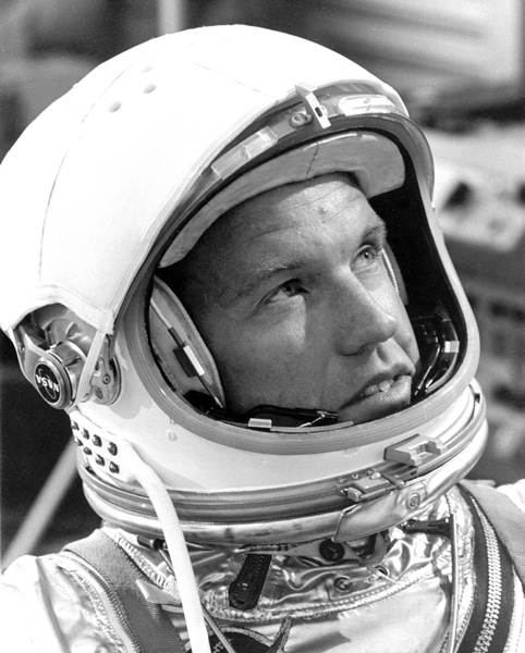 Gordon Cooper in Helmet and Pressure Suit