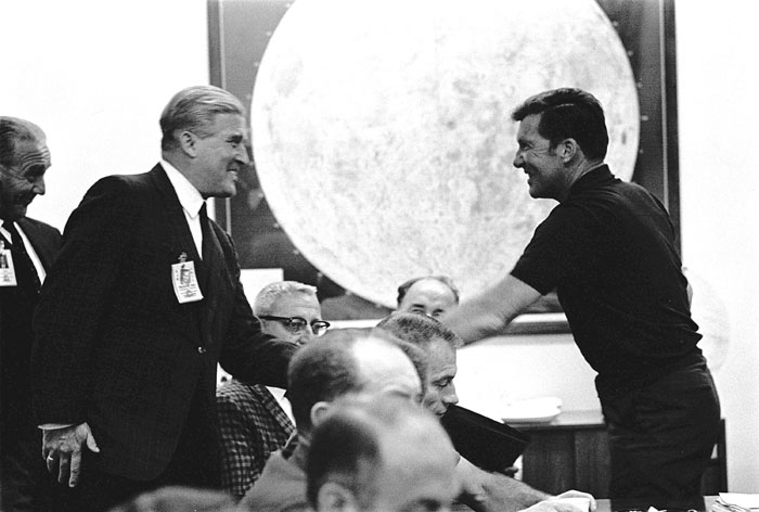 Wally Schirra Greets Dr. Wernher von Braun