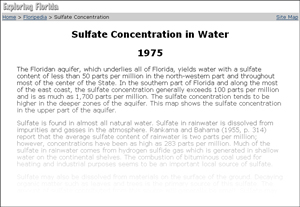 screencap of FCIT Sulfate Concentration in Water, 1975