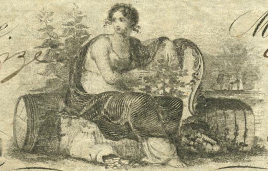 Detail of a five dollar bill