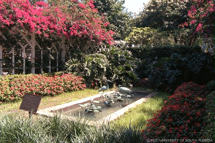 Reflecting pool in the gardens
