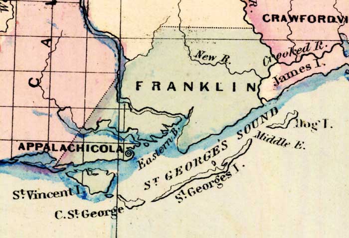 Map of Franklin County, Florida, 1877