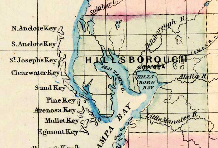 Map of Hillsborough County, Florida, 1877