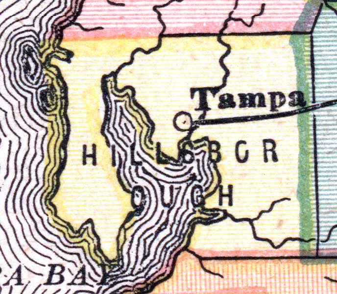 Map of Hillsborough County, Florida, 1880