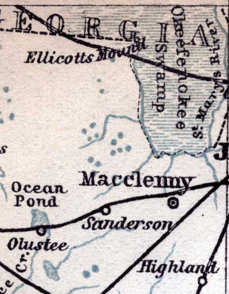 Map of Baker  County, Florida, 1904