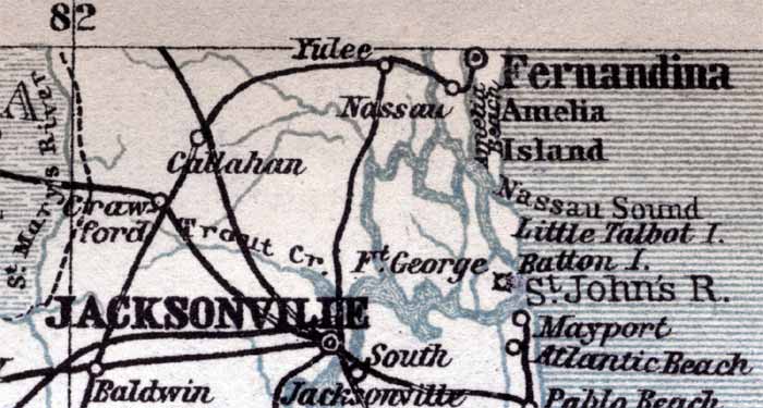 Map of Nassau County, Florida, 1904