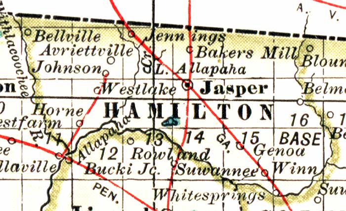 Map of Hamilton County, Florida, 1897