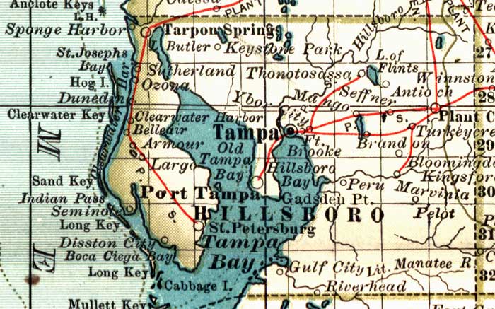 Map of Hillsborough County, Florida, 1897