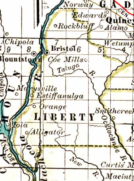 Map of Liberty County, Florida, 1897