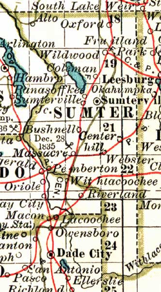 Map of Sumter County, Florida, 1897
