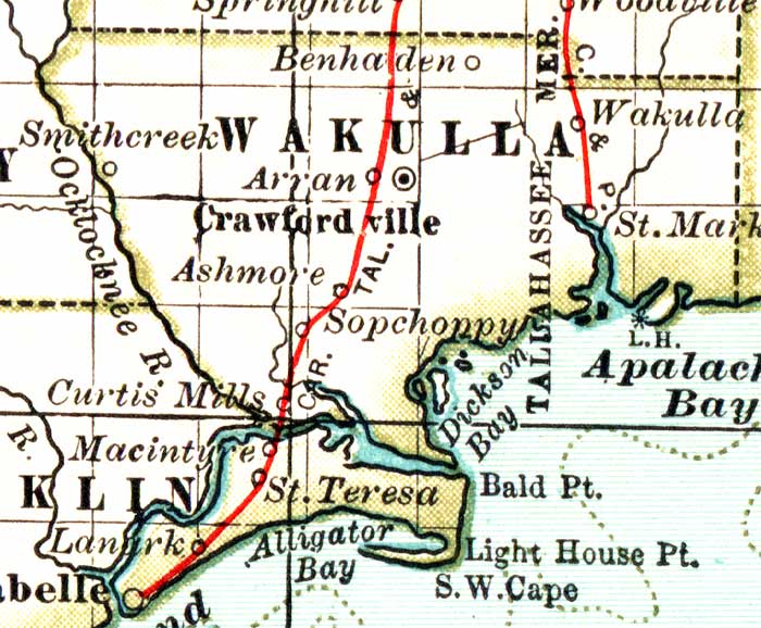 Map of Wakulla County, Florida, 1897