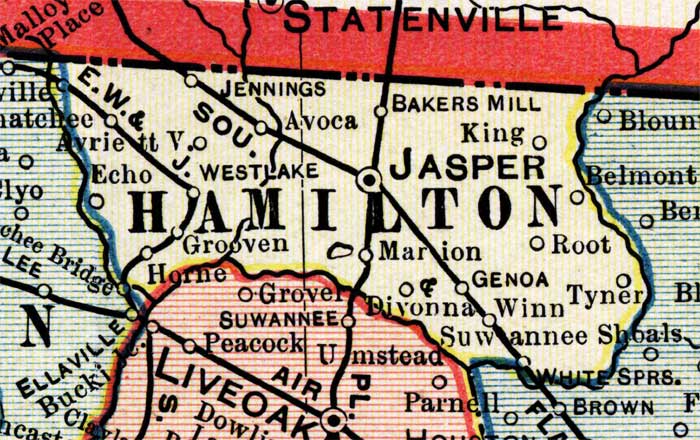 Map of Hamilton County, Florida, 1902