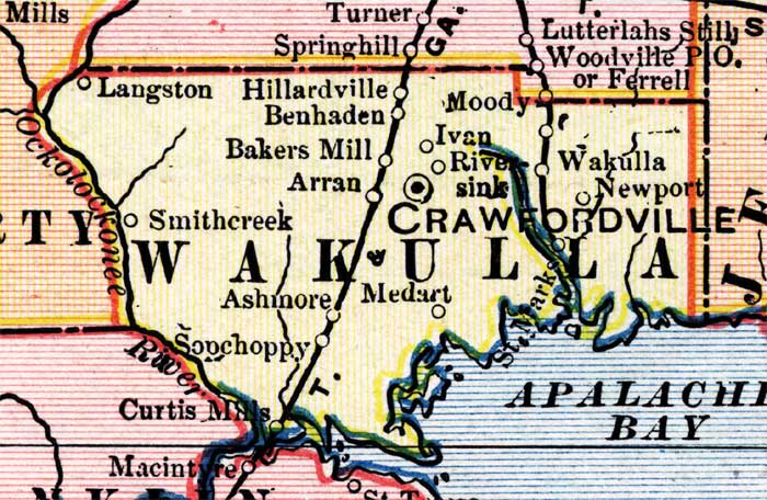 Map of Wakulla County, Florida, 1902