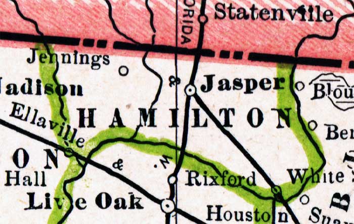 Map of Hamilton County, Florida, 1886