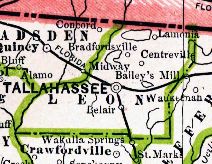 Map of Leon County, Florida, 1886