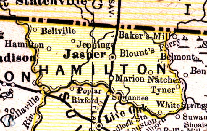 Map of Hamilton County, Florida, 1890