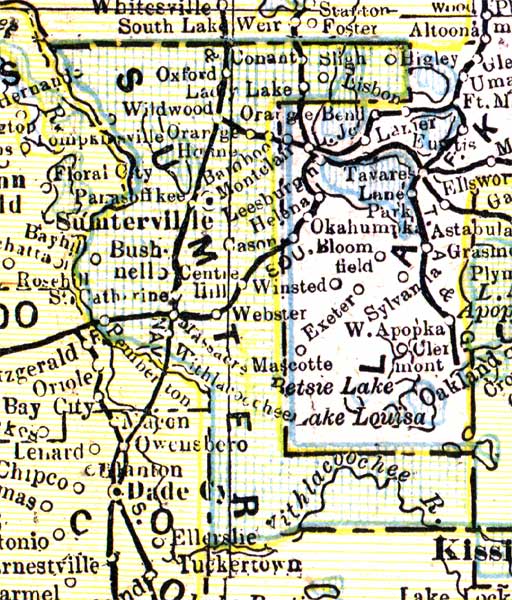 Map of Sumter County, Florida, 1890